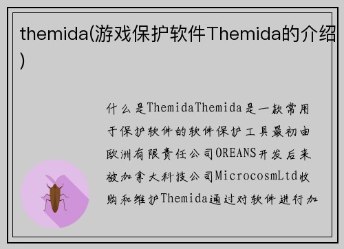 themida(游戏保护软件Themida的介绍)